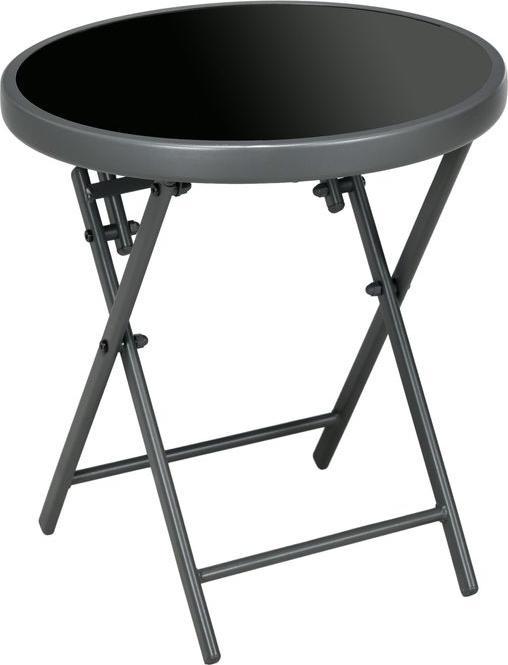 Produktbild Swisshandel24 Beistelltisch klappbar, Klapptisch aus Glas,45x45x50 cm, Schwarz