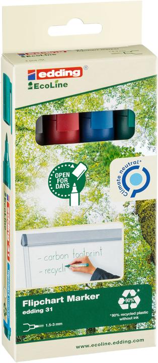 Produktbild Edding Flipchart Marker 3000 (Mehrfarbig, 1.50 mm, 4 x)