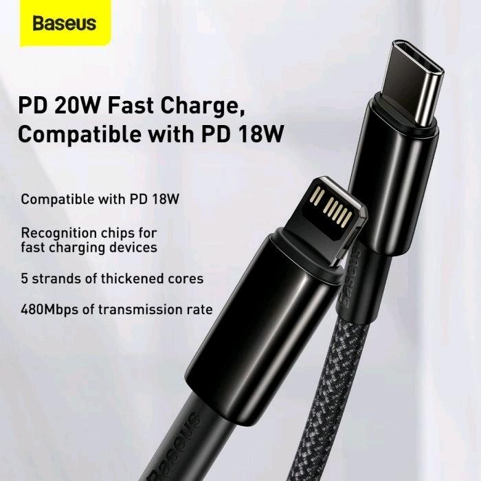 Productafbeelding Baseus USB 2.0 Kabel Tungsten Goud 20W PD USB C - Lightning 2 m (2 m, USB 2.0, 20 W)