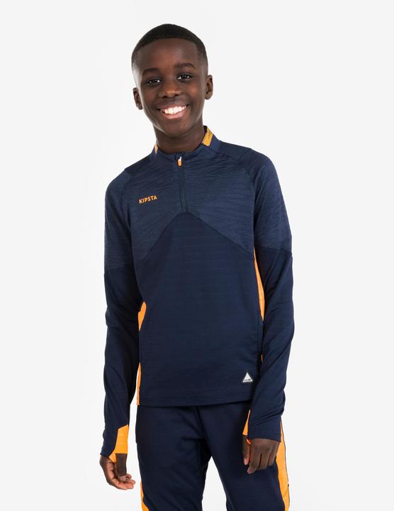 Kipsta Kinder Fussball 1/2 Zip - CLR marineblau/orange (10, 11, 12)