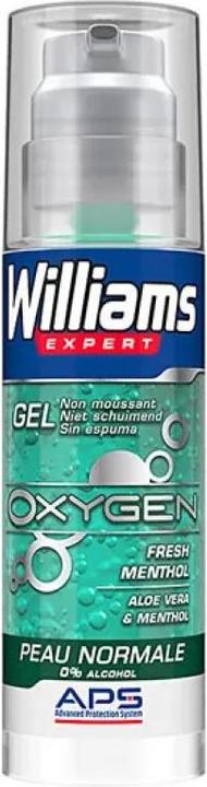Williams EXPERT OXYGEN 0% alcohol gel afeitar piel normal (Gel, 150 ml)