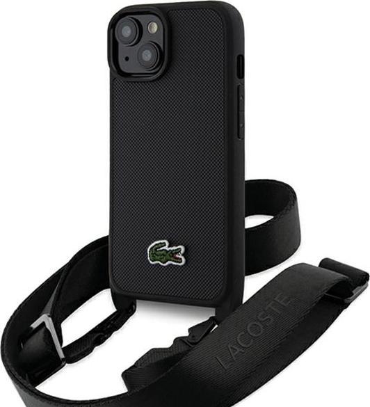 Produktbild Lacoste LCHCP15SSPVCK iPhone 15 / 14 / 13 6.1" czarny/black hardcase Iconic Petit Pique Crossbody (Apple iPhone 15)