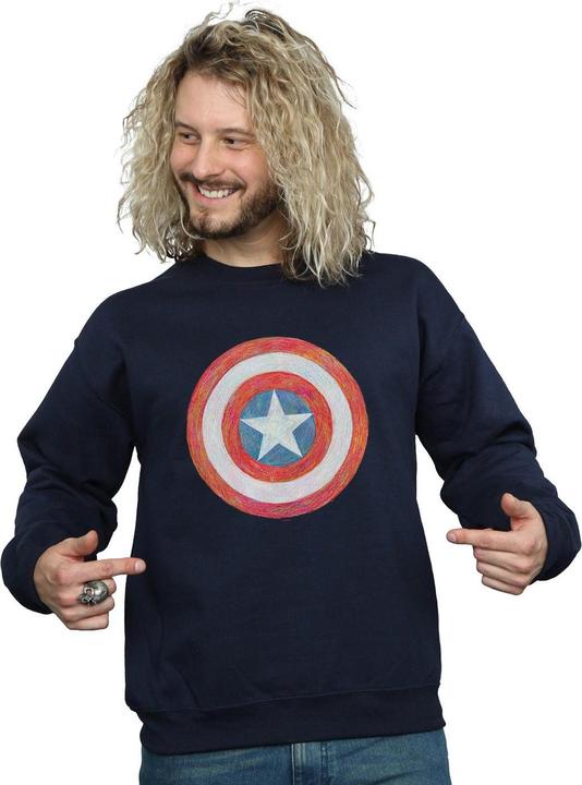 Immagine prodotto Captain America Sketched Shield Felpa Uomo (4XL)