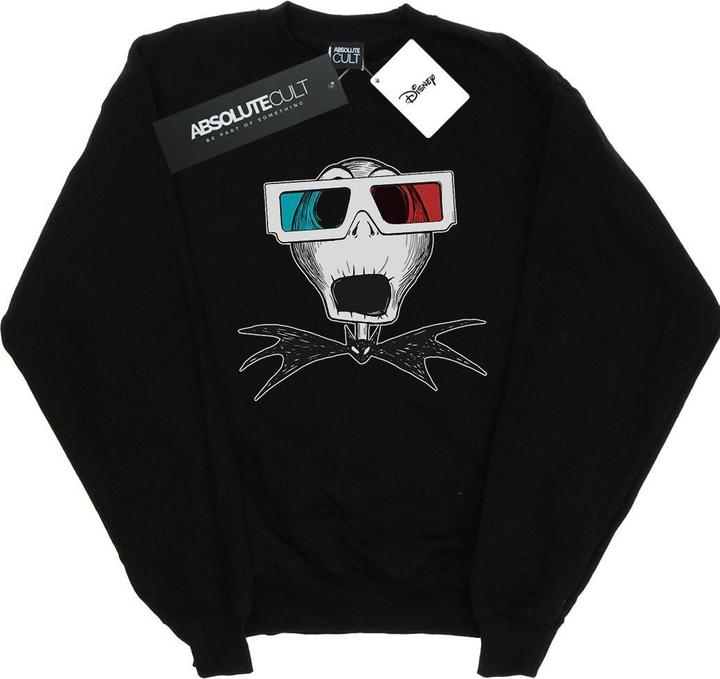 Disney Nightmare Before Christmas Jack Skellington 3D Glasses Sweatshirt (XL)