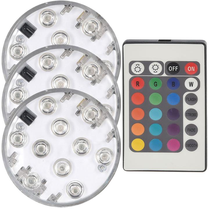 Image du produit ProWorld Lot de 3 lampes LED pour piscine avec changement de couleur, fonctionnant sur piles