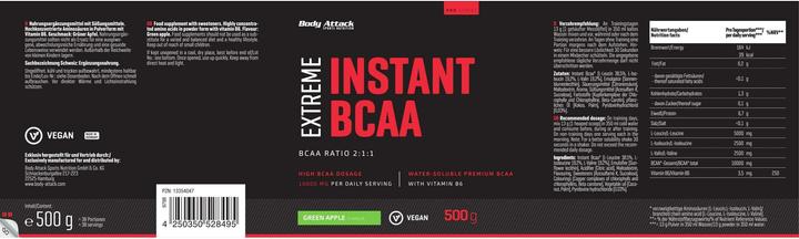 Produktbild Body Attack Extreme Instant BCAA (500g Dose) (Green Apple, 1 Stk., 500 g)