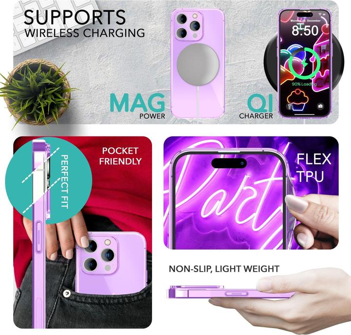 Produktbild Nalia Klar Transparente Neon Silikon Hülle (Apple iPhone 14 Pro)