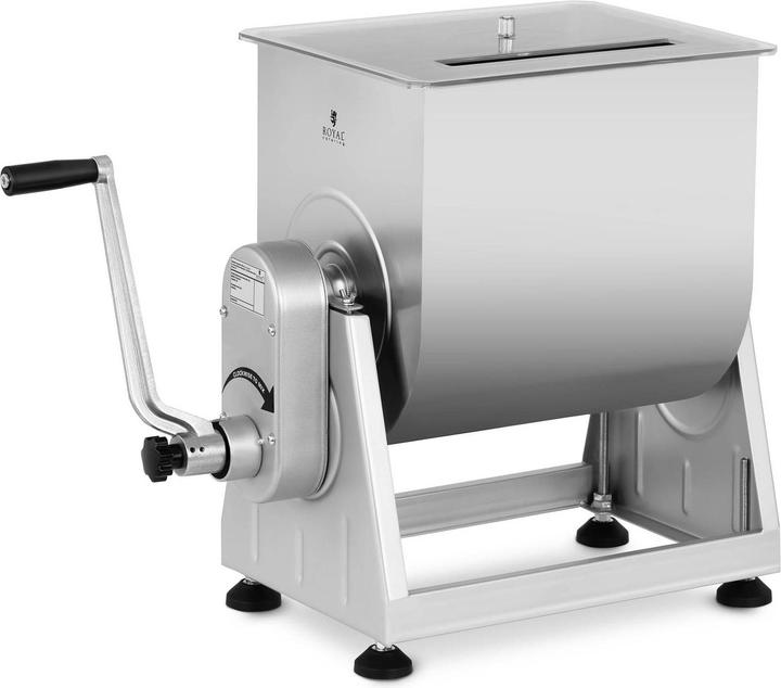 Royal Catering Fleischmischer Kurbel manuell 28 L Fleischmenger Edelstahl Marinator Deckel