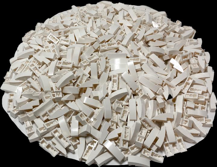 Actual product image LEGO 1x3 Roof Tile Curved White - White Slope Curved Roof Tile 50950 NEW! Quantity 500x (50950, LEGO Classic)