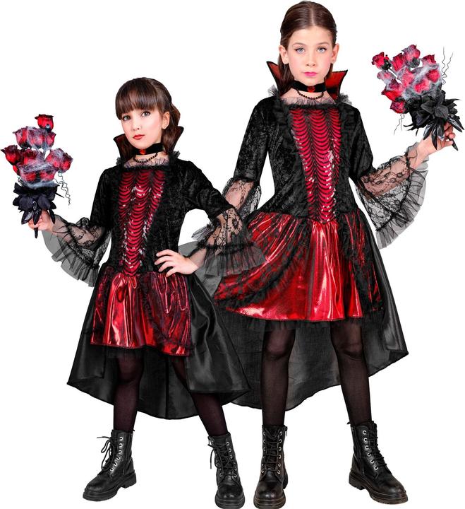 Image du produit Widmann Costume de vampire sombre pour enfants avec robe et collier (146, 158)