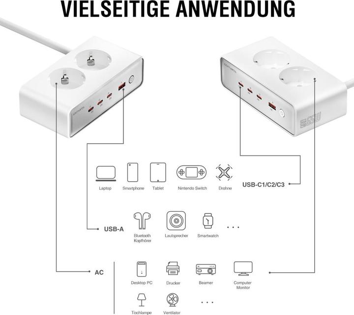 Immagine prodotto 4smarts Caricabatterie da tavolo GaN (65 W)