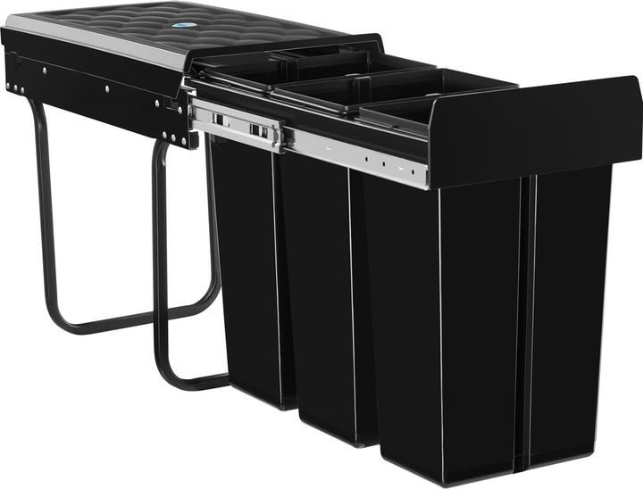 tectake Abfallsammler Ashlyn, 3-fach Trennung, 30L, Teleskopschienen (30 l)