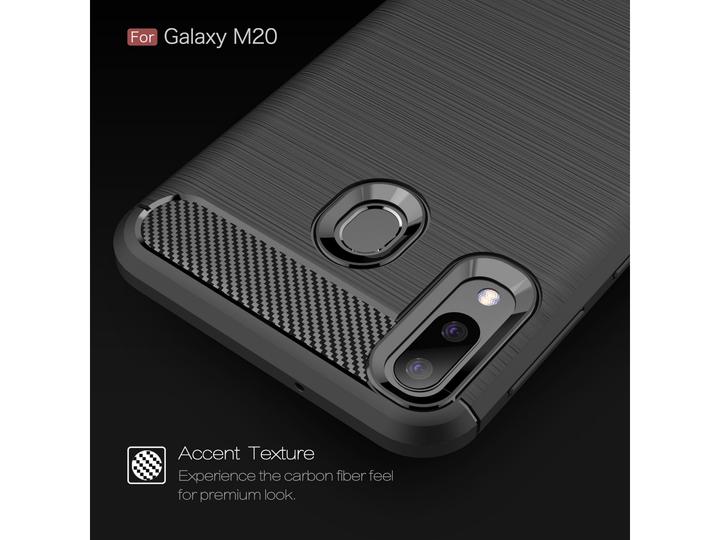 Produktbild Screenguard Samsung Galaxy M20 Hülle Carbon Brushed Soft TPU (Samsung Galaxy M20)