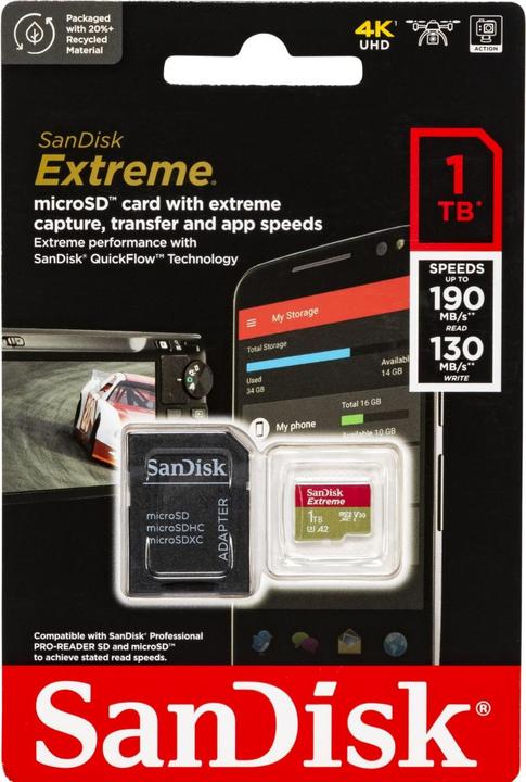 Productafbeelding SanDisk Extreme UHS-I V30 (1000 GB, microSDXC, U3, UHS-I)