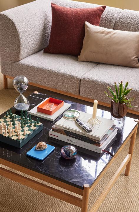 Actual product image Hübsch Raw Coffee Table Black/Natural (80 x 80 x 45 cm)