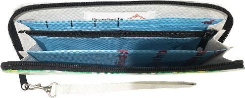 Actual product image Bekos Upcycling - Zipper Wallet from Recycled Lining Bags Peacock