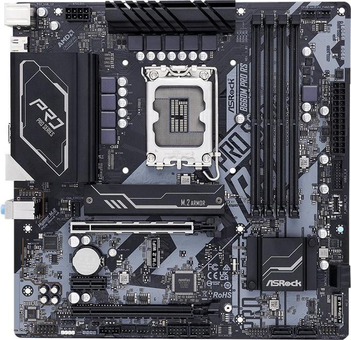 Actual product image AsRock B660M Pro RS (LGA 1700, Intel B660, mATX)