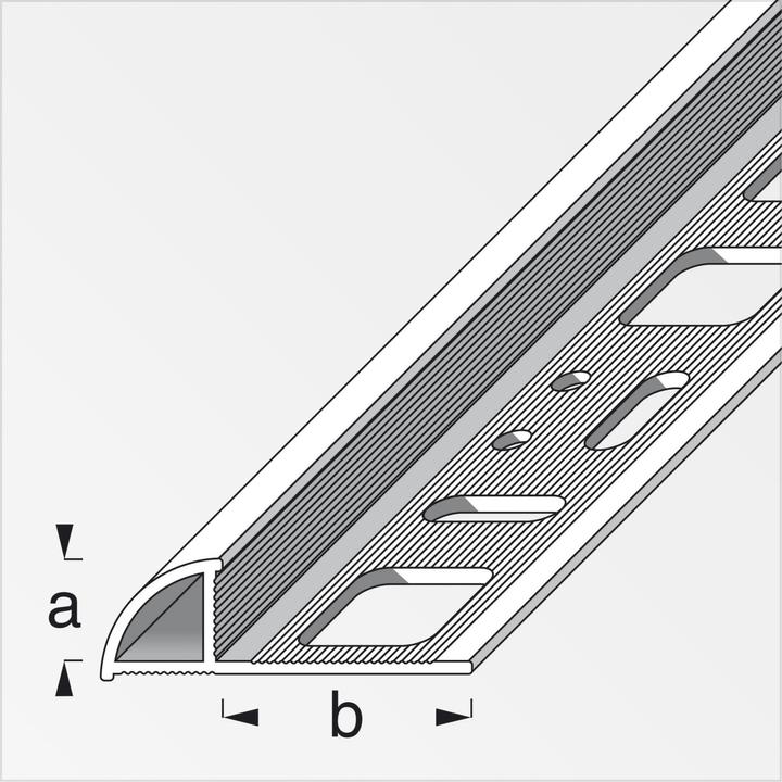 Actual product image Alfer Quarter circle profile aluminium 1m
