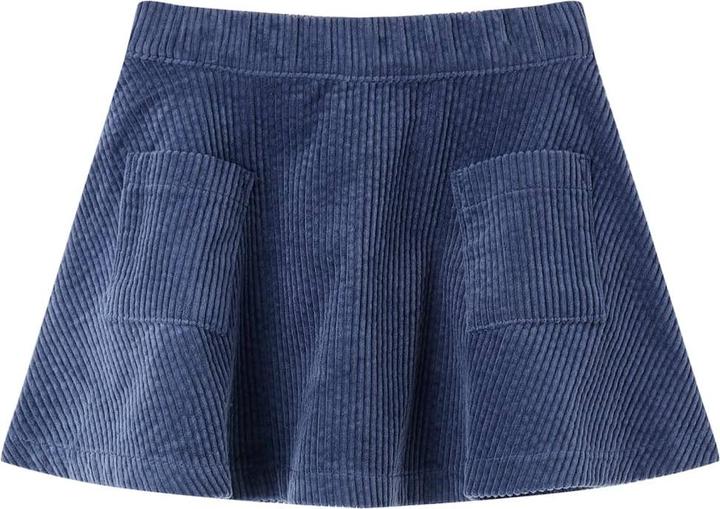 Immagine prodotto VidaXL Gonna per bambini con tasche in velluto a coste blu navy 104,Materiale: 100 (104)