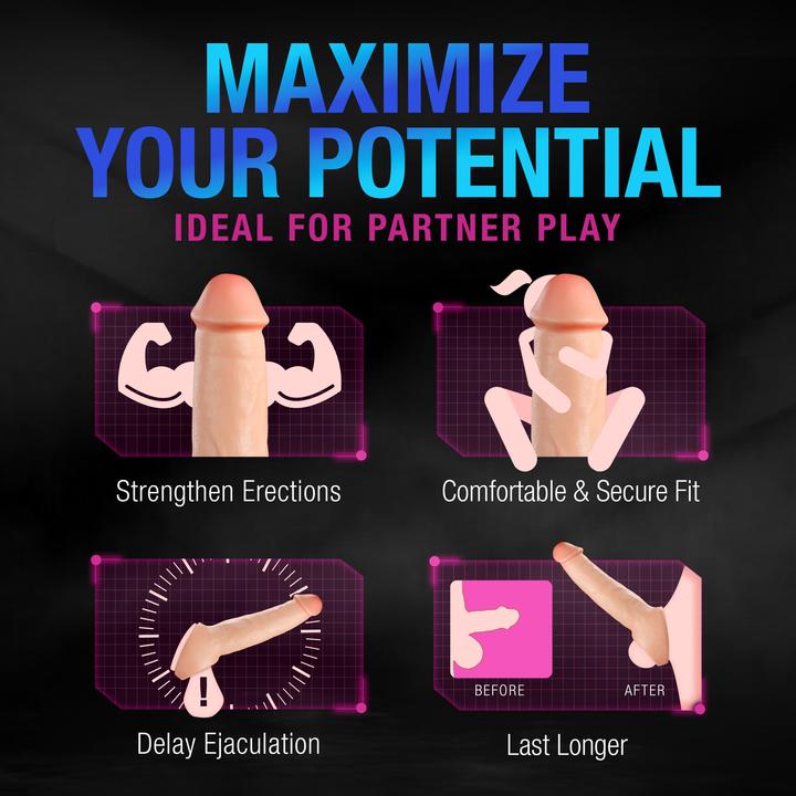 Actual product image Blush performance plus thrive 2.5 inch silicone penis xtender beige