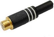 Immagine prodotto Velleman Spina Rca Femmina Punta Oro Nero Alloggiamento Metallo Bianco