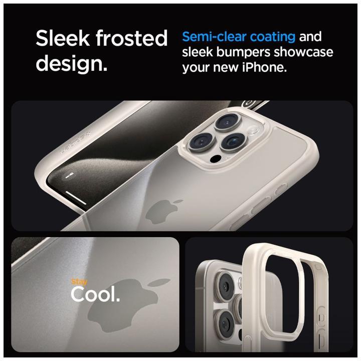 Actual product image Spigen Ultra Hybrid case for iPhone 15 Pro - natural titanium (Apple iPhone 15 Pro)
