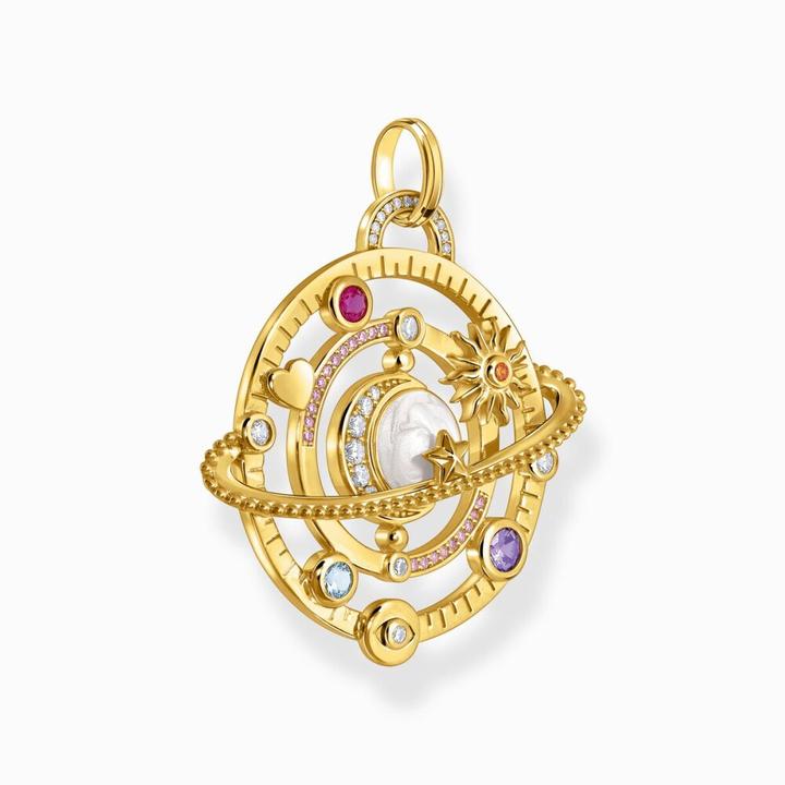 Produktbild Thomas Sabo Anhänger mit Planetenring und bunten Steinen vergoldet (925er Silber, Emaille)