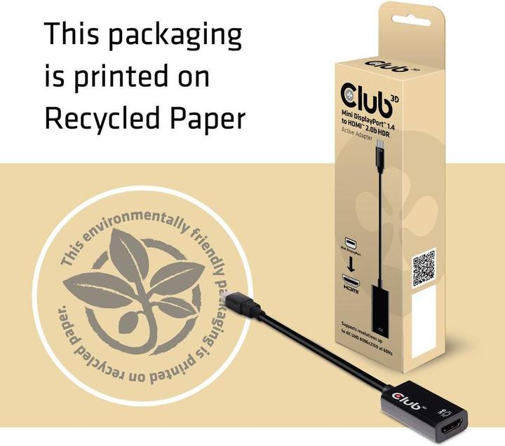 Produktbild Club 3D Mini DisplayPort 1.4 auf (HDMI, 1.12 cm)