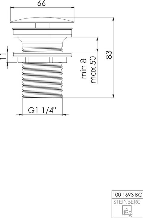 Produktbild Steinberg Serie 100 Schaftventil, G1 1/4, ohne Überlauf