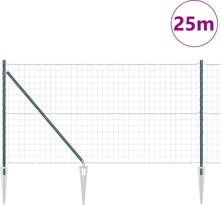 Produktbild VidaXL Euro Zaun Set aus 2 Grün Metall 25 x 1.0 m Erweiterbar