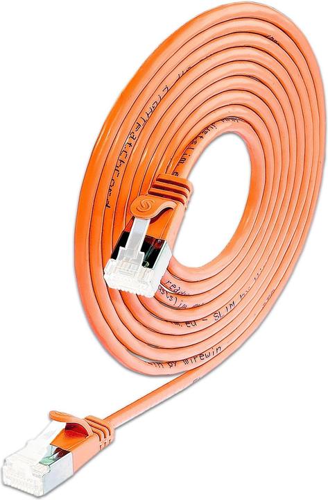 Image du produit SLIM Câble patch RJ-45, Cat 6A, U/FTP, 1 m, orange (U/FTP, CAT6a, 1 m)