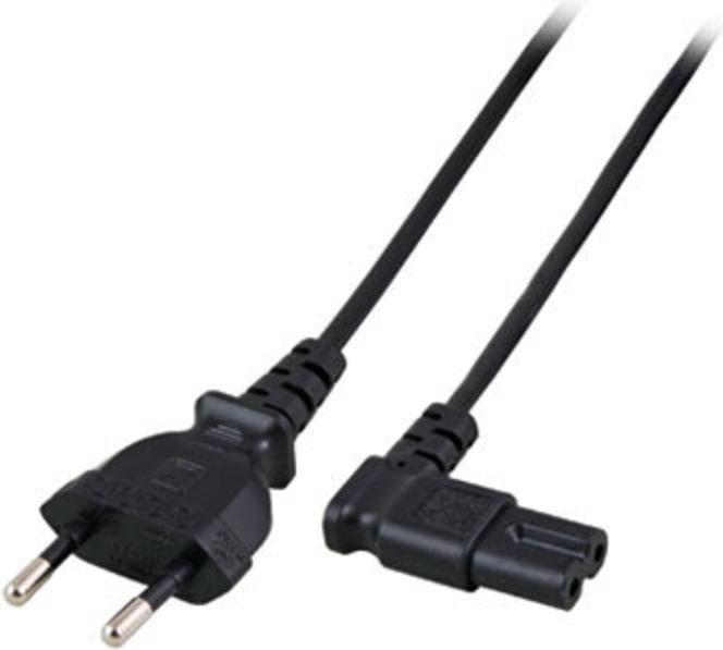 Powercord Euro male - C7 female (angled left/right) black 1 m (1 m)