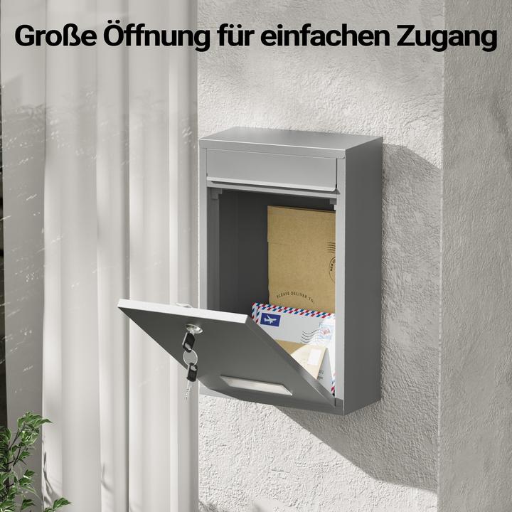 Produktbild Wiltec Briefkasten V11 Postkasten Namensschild 2 Schlüssel Stahl