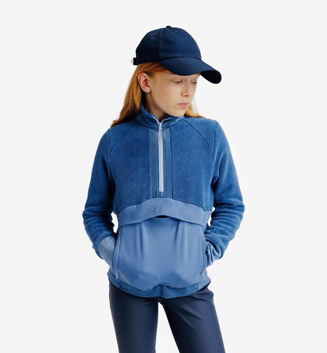 Actual product image Fouganza Reit-Sweatshirt 1/2-Zip Kinder blau