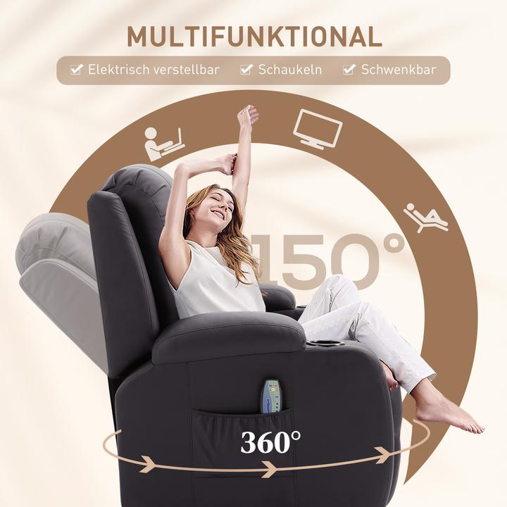 Image du produit Homcom Fauteuil de massage avec fonction bascule et fonction chaleur