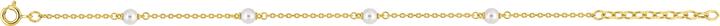 Lara Vergoldetem Messing ARMBAND – SYNTHETISCHE PERLE – 16+3 CM (19 cm, Vergoldetem Messing)