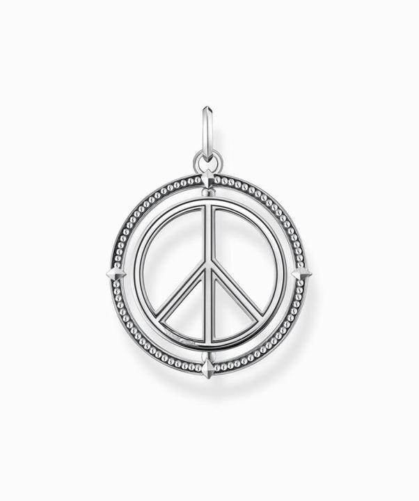 Immagine prodotto Thomas Sabo Ciondolo Segno di Pace con Pietre Colorate Argento Annerito (Argento 925)