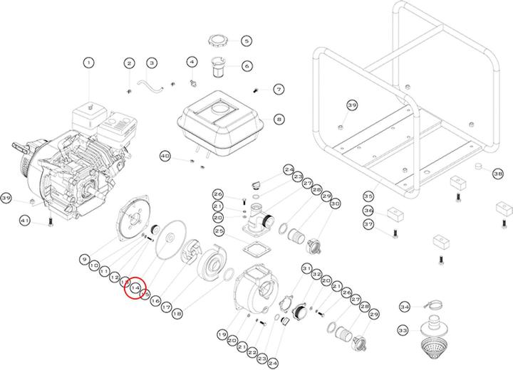 Image du produit Wiltec Pièce de rechange joint céramique pièce 1 pour 4,8kW (6,5 CV) pompe à eau 4 temps LIFAN 50WG