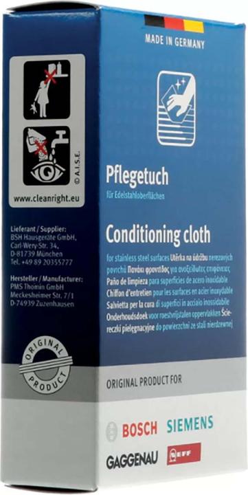 Actual product image Siemens Stainless steel care wipes (5 pcs.)