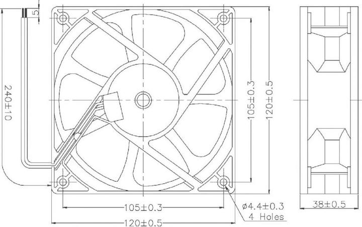 Immagine prodotto Tru Components Ventilatore assiale 24 V/DC 111 m³/h ( (120 mm, 1 x)