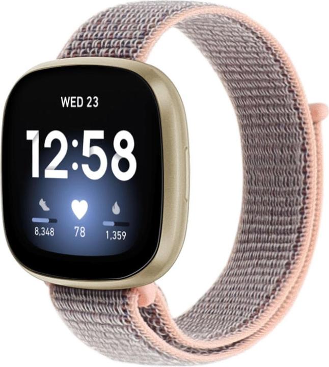 Cover-Discount Fitbit Versa / Sense - Nylon Wristband Velcro Pink (Nylon)