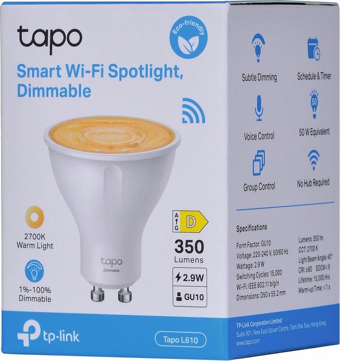 Actual product image TP-Link Tapo L610 (1-pack) (GU10, 2.90 W, 350 lm, 1 x, D)