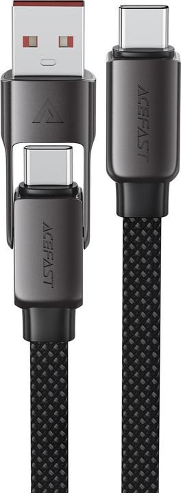 Actual product image Acefast C13-04 USB-C - USB-A / USB-C Cable 480Mb/s 3A 1.2m - Black (1.20 m, USB 3.2 Gen 1)