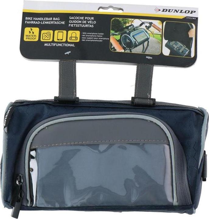 Produktbild Dunlop - Fahrradlenkertasche/Gepäcktasche mit Smartphonetasche (blau) (1.20 l, Lenkertasche)