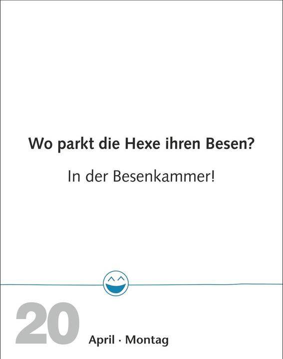 Produktbild Harenberg Beste Witze Tagesabreisskalender 2026 (Harter Einband, Deutsch)