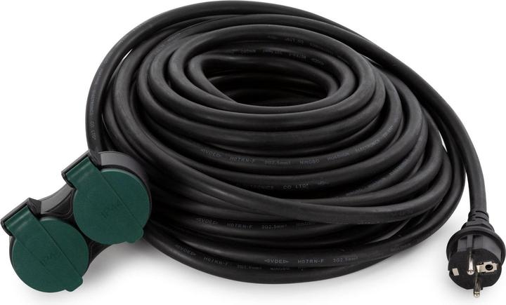 Produktbild Velleman Outdoor-Verlängerungskabel mit 2 Steckdosen - Pin Erde - 20 m (20 m, CEE 7/5)
