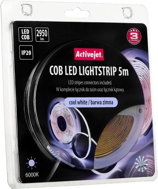 Immagine prodotto Activejet AJE-COB zim Striscia LED Apparecchio universale a striscia per interni (Bianco freddo, 500 cm, Interno)