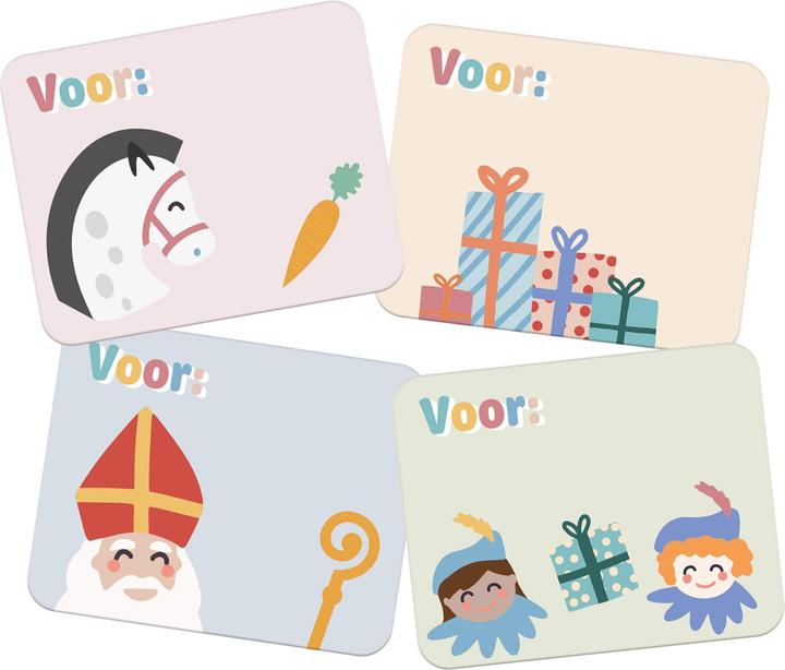 Image du produit Folat Autocollants nominatifs cadeaux - Sint en Pieten - 50 pièces