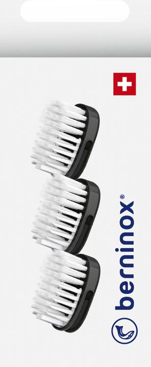 Produktbild Berninox Ersatz-Zahnbürstenköpfe tiefschwarz medium 3 Stk (3 x)