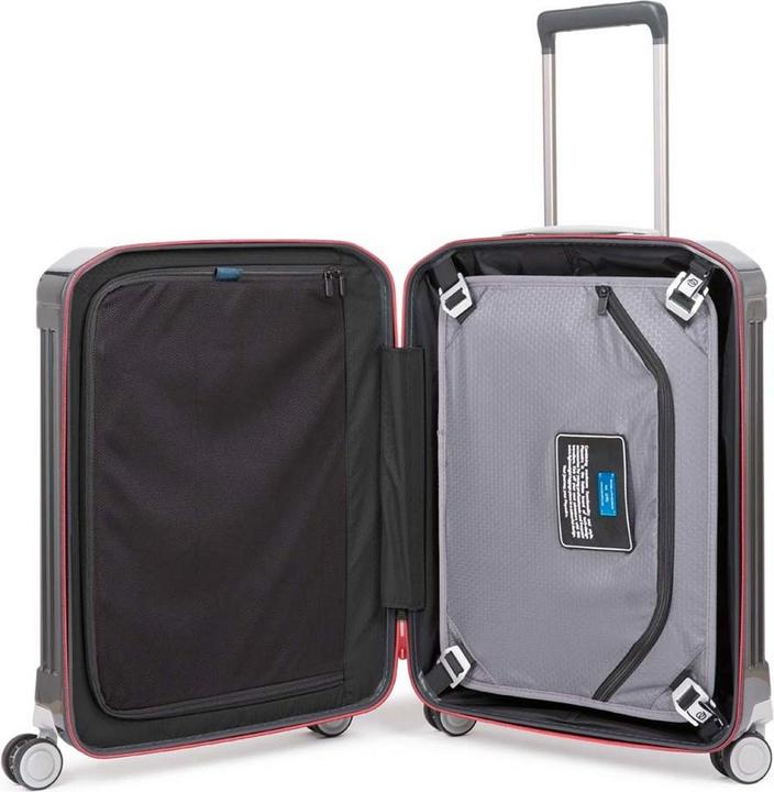 Produktbild Piquadro PQ-Light - Ultra Slim Kabinen-Hartschalentrolley Grau/Rot (34 l, Handgepäck (bis 50l))